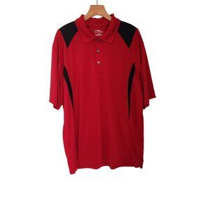 PGA Tour Polo Shirt Red w/ Black Accents Short Sleeve Golf Casual Mens XL EUC